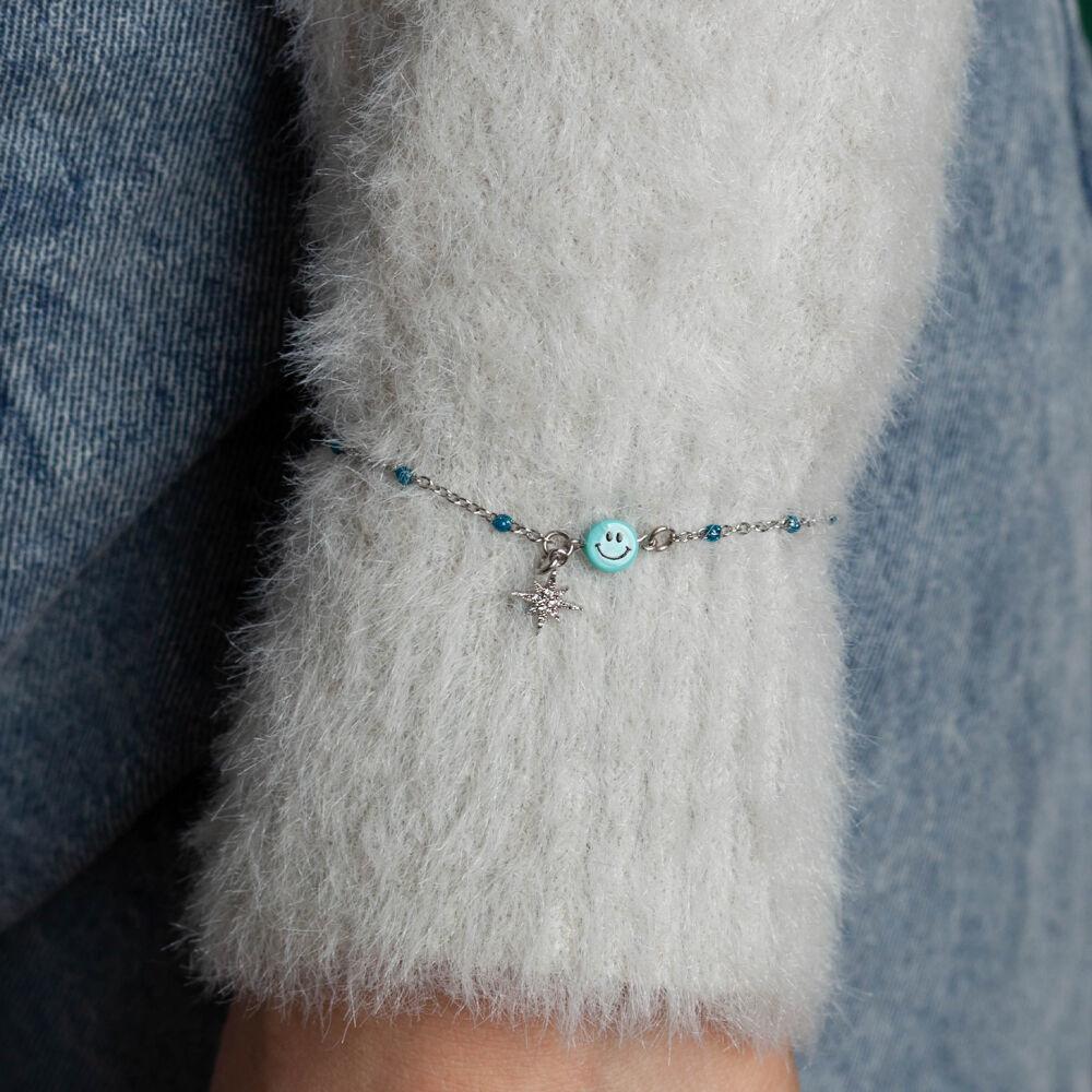 [펄리모어][20FW] 블루 도트 체인 팔찌