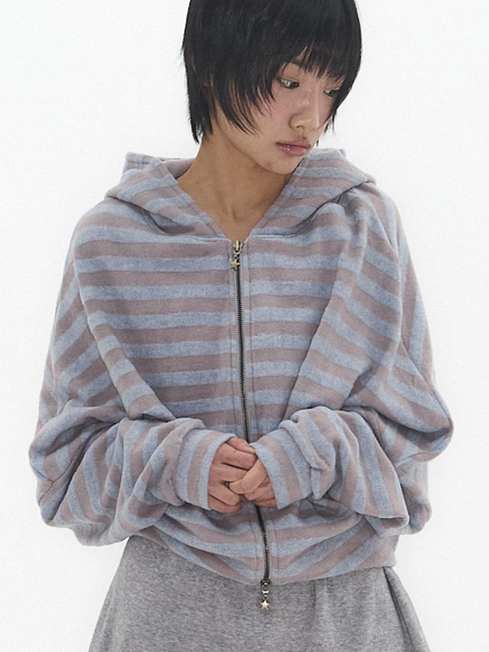 COMFY WING HOODIE ZIP-UP DUSTY BLUE