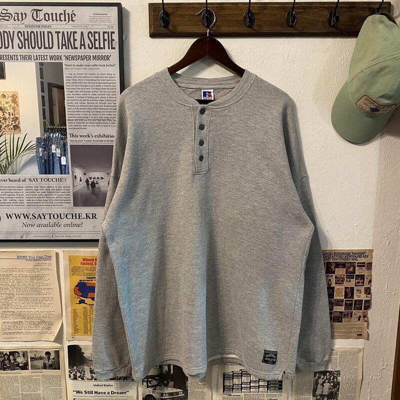 (110) 90s Russell Grey Botton Blank Sweatshirt (Mmtm.38)