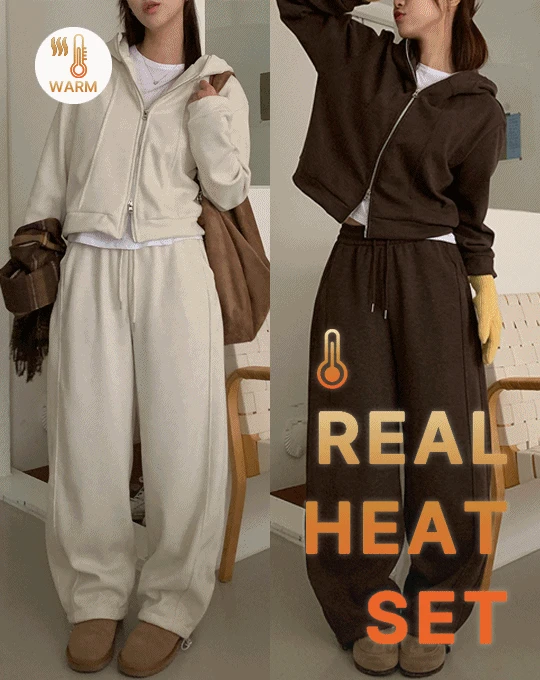 [투빙기획🖤따뜻한안감퍼] 허그 고밀도 퍼 후드집업 와이드팬츠 트레이닝 세트 (4color)