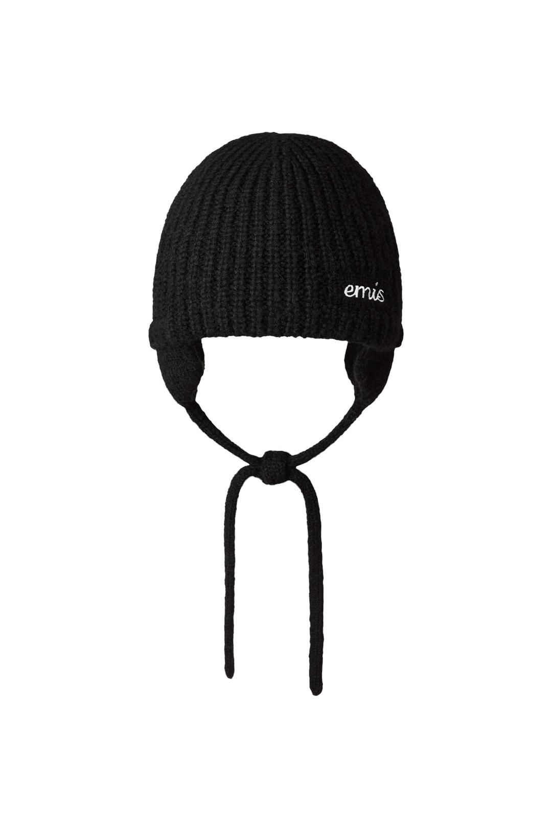 EARMUFF BEANIE-BLACK