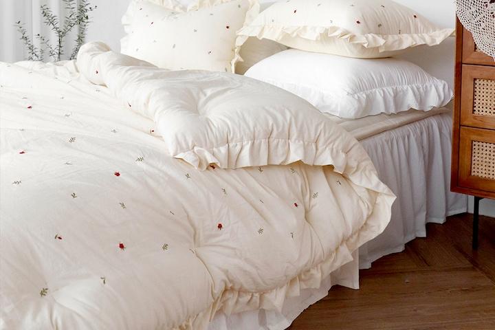 로즈가든 순면 광목 옥수수솜 차렵이불 세트 SS/Q/LK