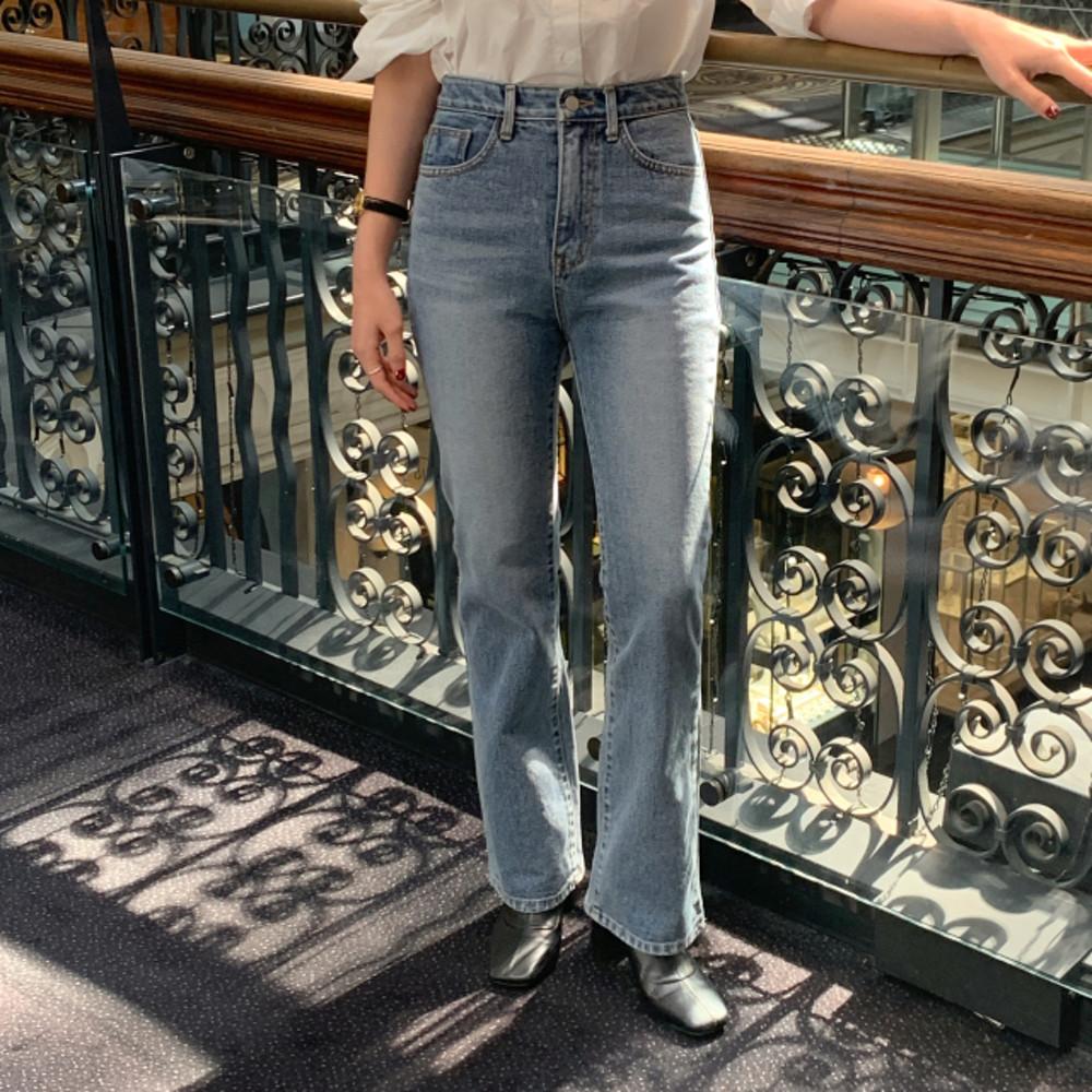 [자체제작] 하이웨스트 진청 부츠컷 워싱 데님 팬츠 부츠컷청바지 (당일출고)