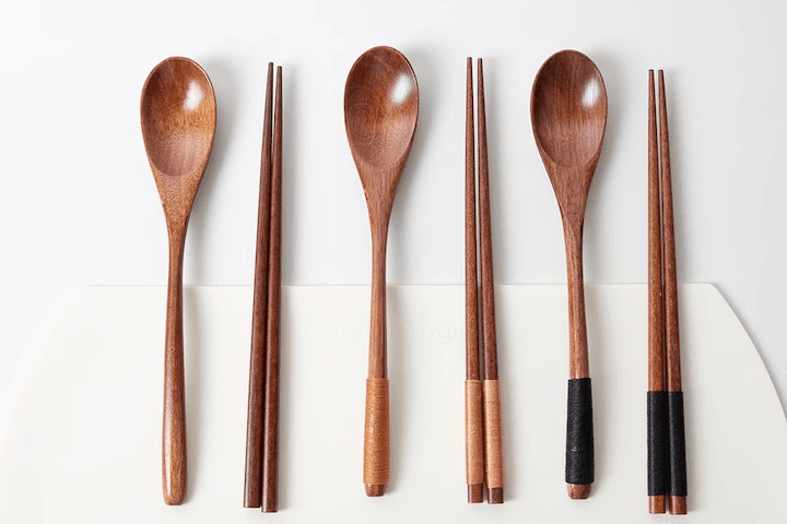 [리퍼]천연 옻칠 원목 수저세트 3종 단품 엔틱 우드