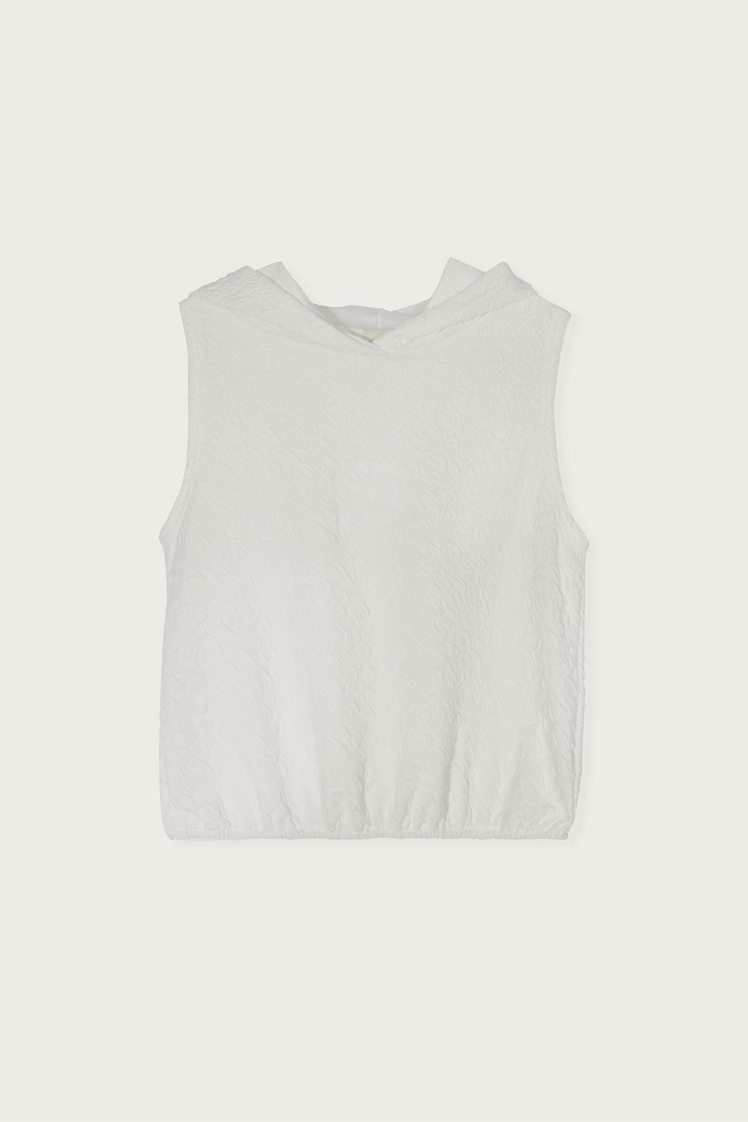 SLEEVELESS HOODED TOP WHITE