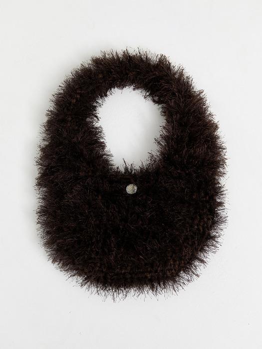 egg furry bag (brown)