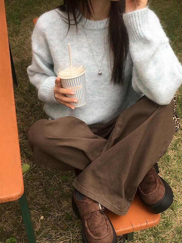 프렌치오브 비에뜨 울 라운드 오버핏 니트 (9color)