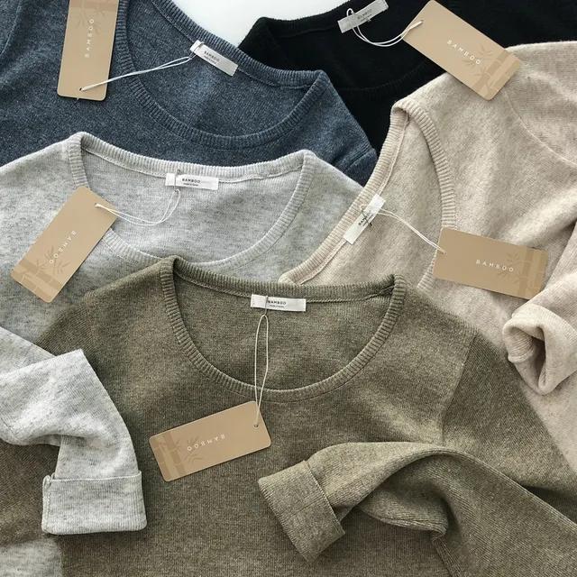 소재좋은 베이직 라운드넥 봄 가을 겨울 기본 무지 여자 니트 티