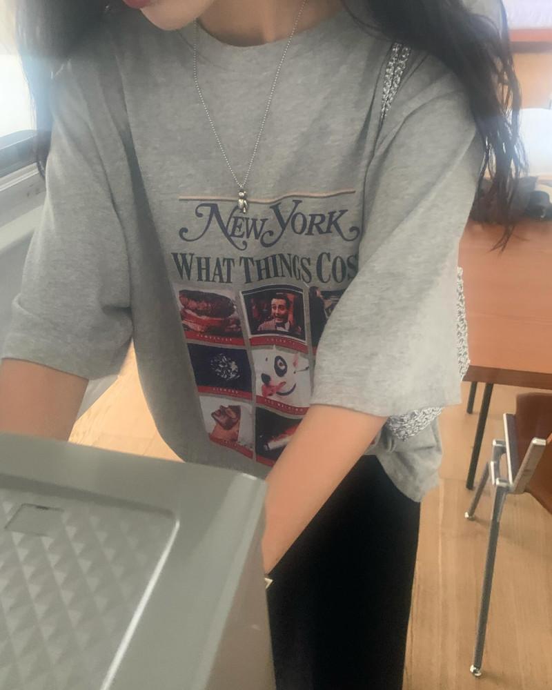 피버 왓츠 기모 오버핏 반팔 티셔츠 2color