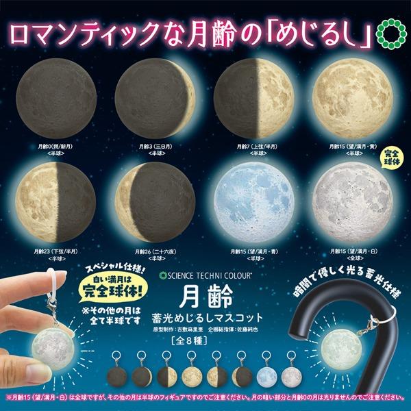 STC 월령 달 야광 메지루시 장식 액세서리 미니 피규어 가챠