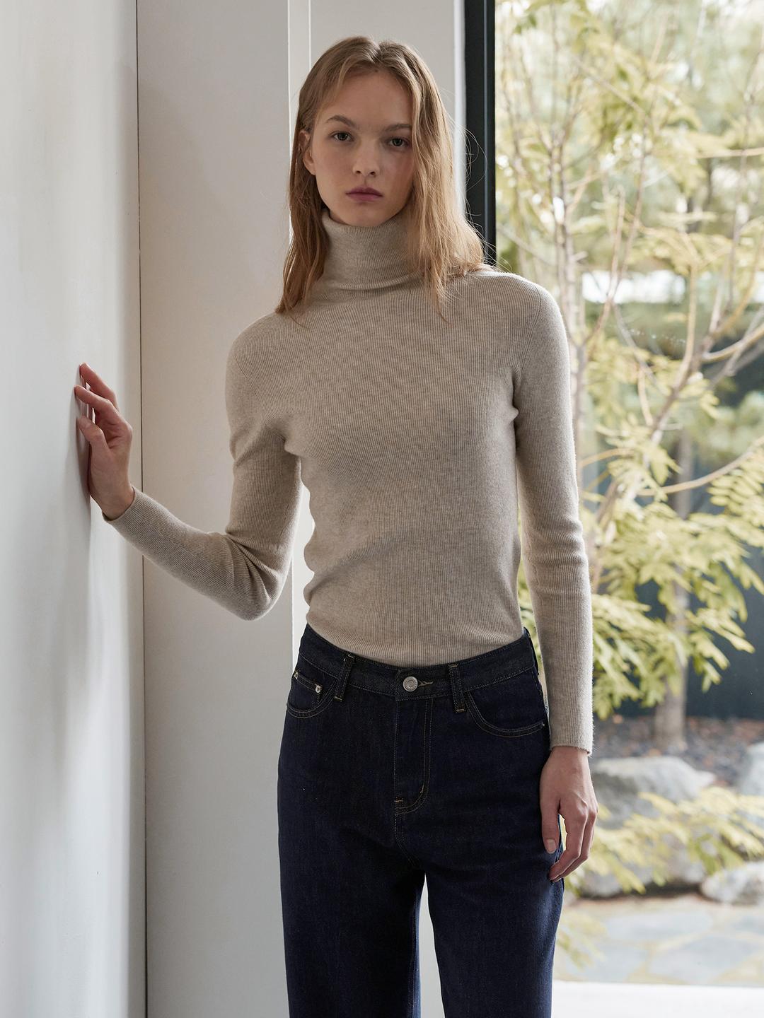 더아이잗 골지 터틀넥 풀오버 니트 (OATMEAL) IRVP1PO601