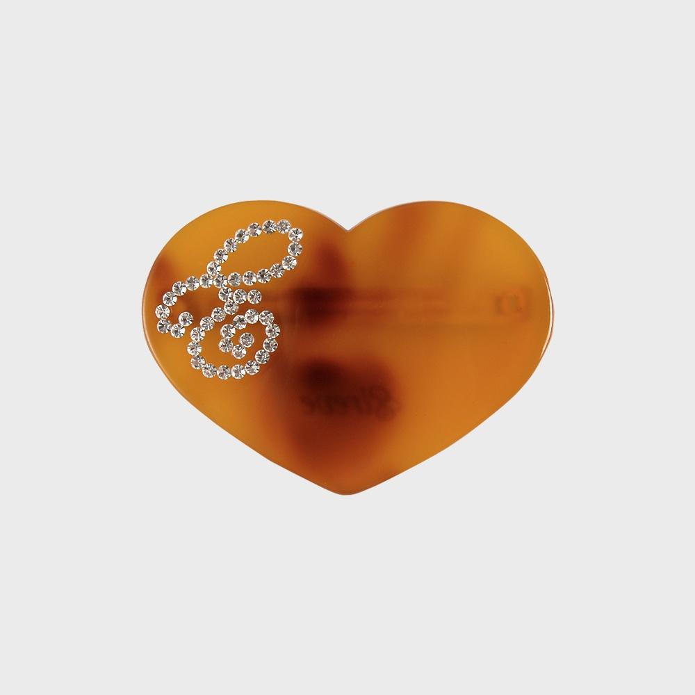 LOGO HEART BARRETTE_LEOPARD