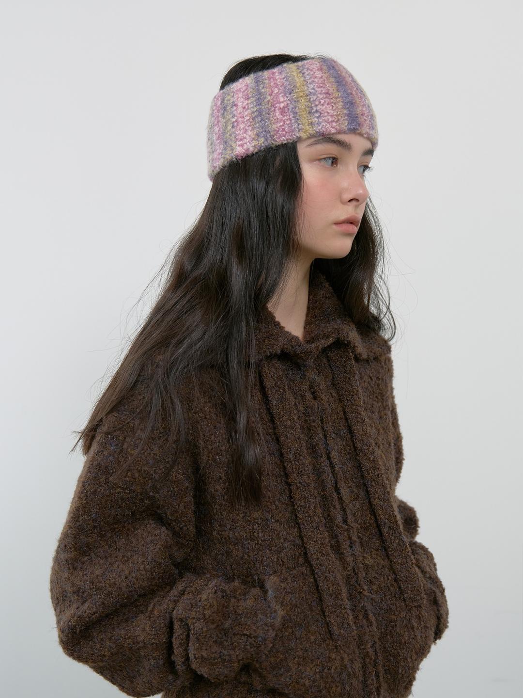 STRIPE HAIR BAND_DUST PLUM MIX