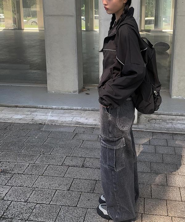 큐아 카고 데님 와이드 팬츠 (2color)