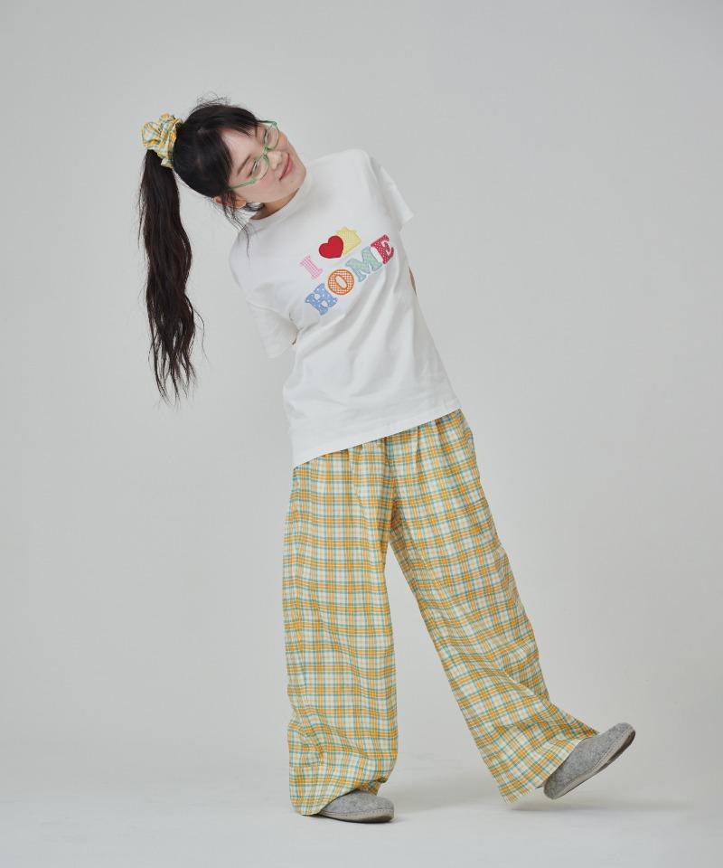 (uni)도미토리 찰스 체크 팬츠+스크런치 set