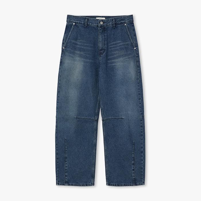 Victor Curved Denim Pants (Medium Blue)