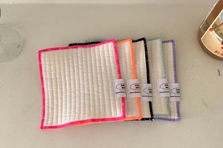 티티 누빔 티코스터 티매트 컵받침 캔들받침 주방용품 5color