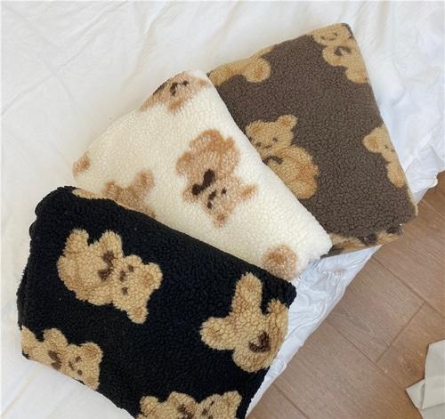 데일리 곰돌이 양털 극세사 담요 뽀글이 담요 이불 캠핑 무릎담요 사무실 독서실