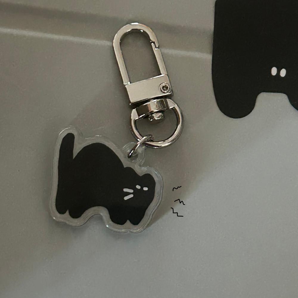 스탠딩츄 잔뜩 화난 깜장 고양이 키링 black cat keyring