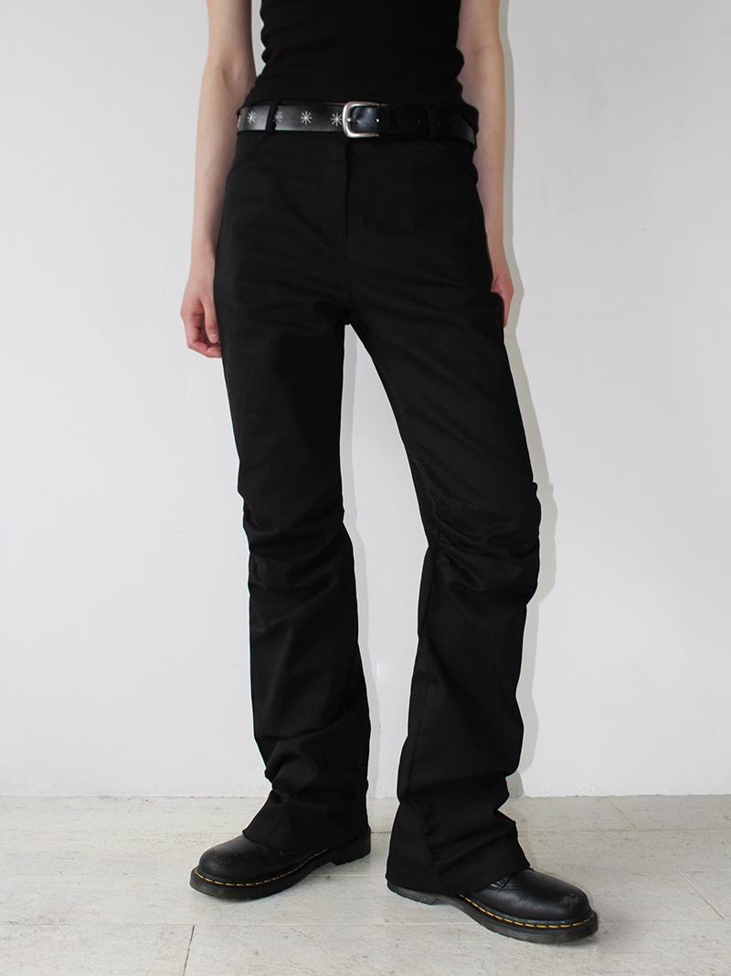 SHIRRING BOOTCUT PT (beige / black)