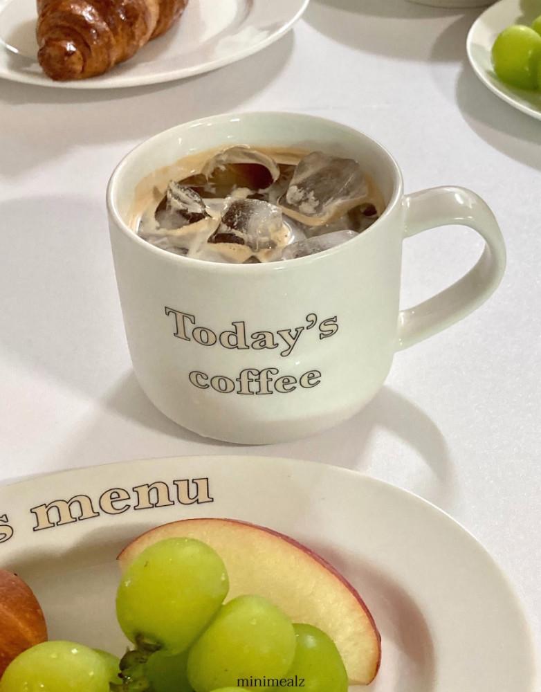 [미니밀즈] 투데이즈 머그 / 홈카페 레터링 커피잔 도자기 컵