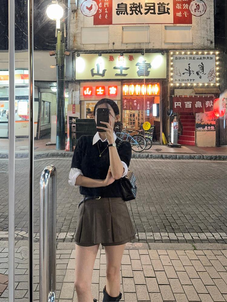 유어 스트라이프 숏 치마바지 (SM)