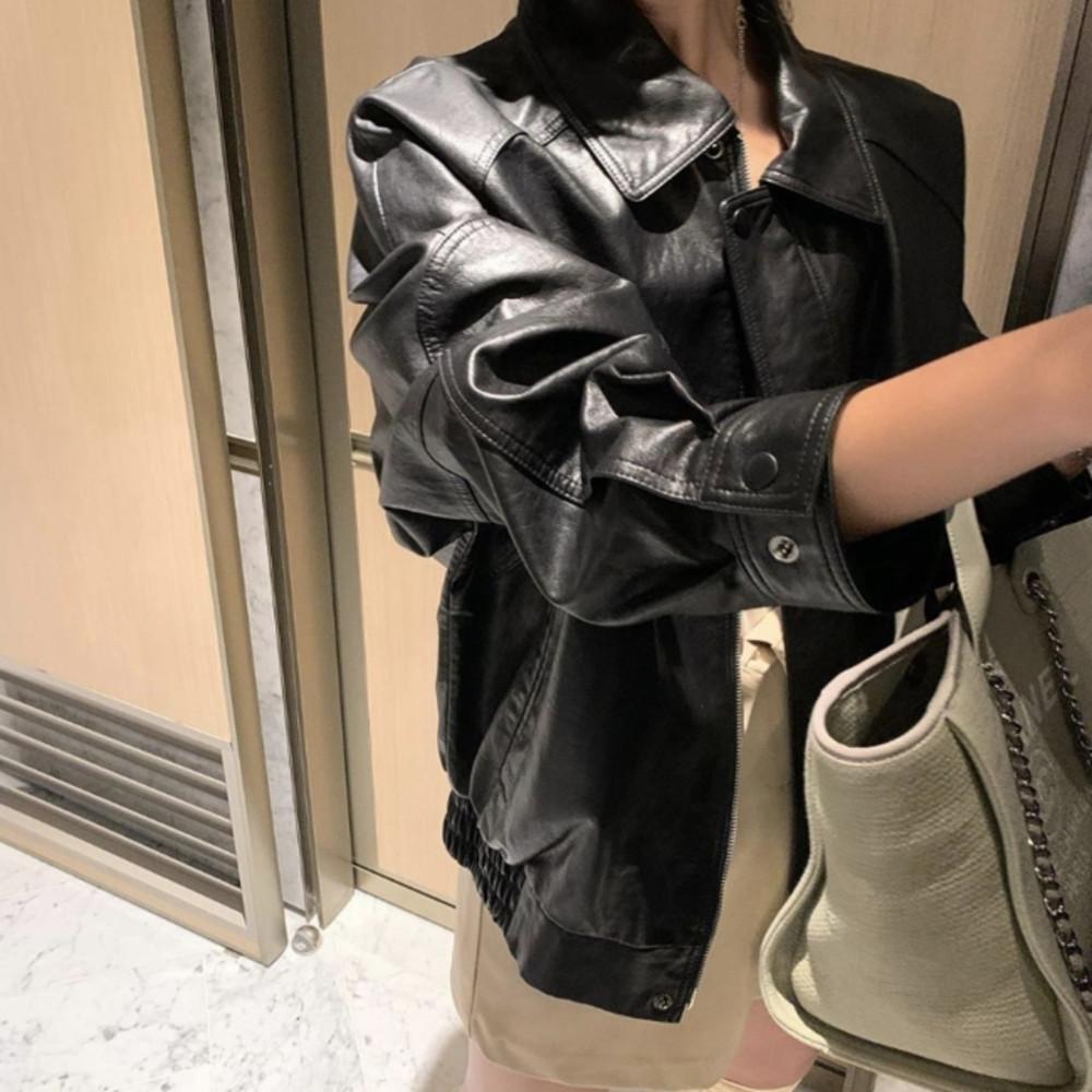 당일발송 / 포스터 바이크 레더 자켓 (2col)