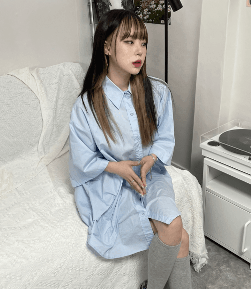 [한정수량세일/당일발송]베이직 셔츠 원피스