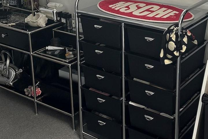 미드센츄리 모던 크롬 이동식 5단 서랍 트롤리 2colors(싱글/더블)