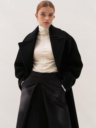TTW CASHMERE LINE VOLUME COAT BLACK
