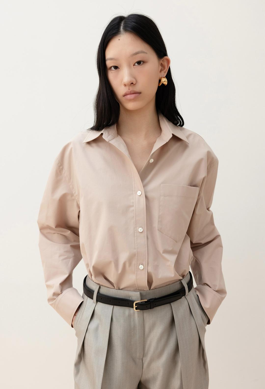 뉴 보이박스 셔츠 베이지