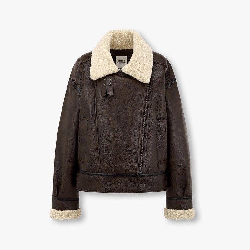 스튜디오톰보이 배색 라인 신세틱 무스탕 9105461112