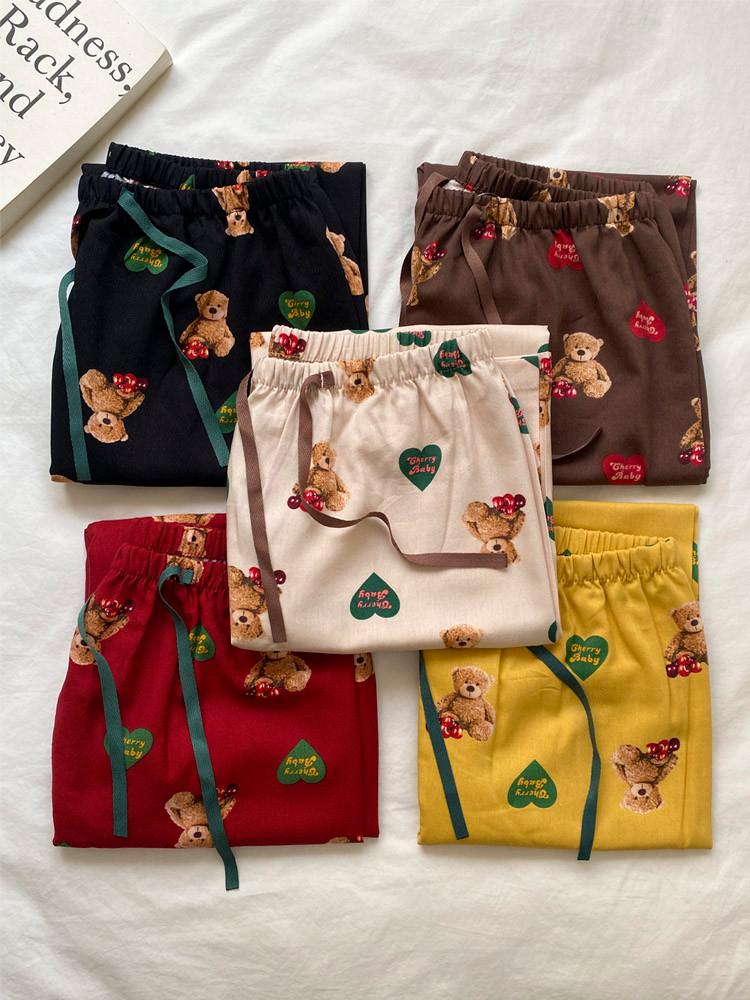 리솜 귀여운 곰돌이 빅사이즈 커플 수면바지 파자마 6col