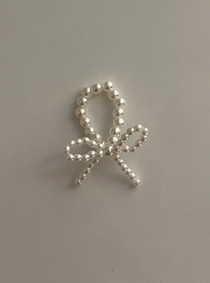 유이 빅 리본 진주 반지