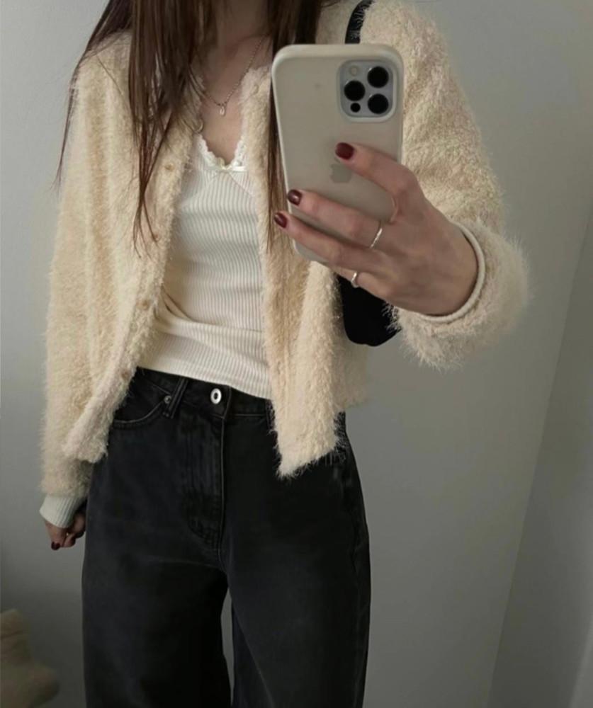 (블랙당일) fl 플라워 스노우 가디건