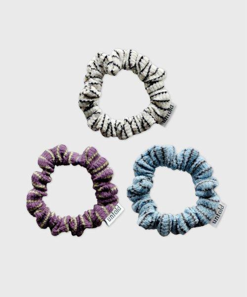 Basic stripe scrunchie SET