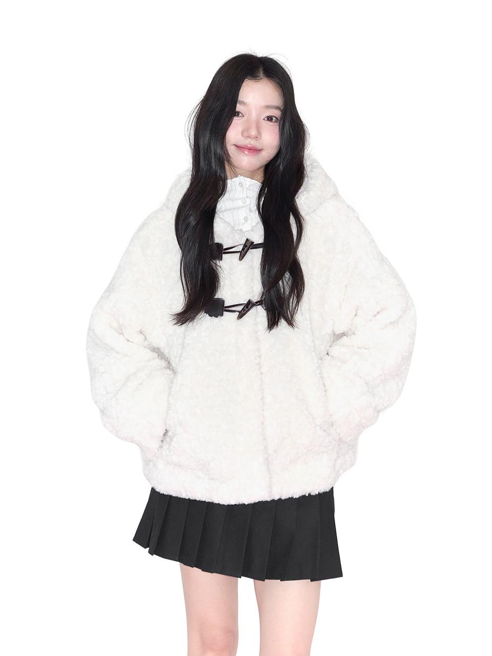 Fur Hoodie Jacket (Ivory)