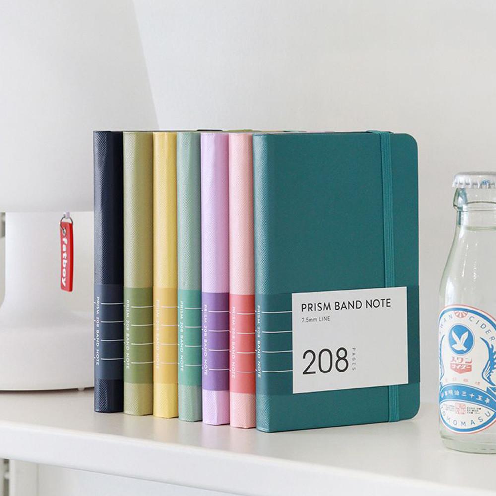 프리즘 밴드 유선 줄 노트 수첩형 양장 일기장 감정일기 필사노트 밴드