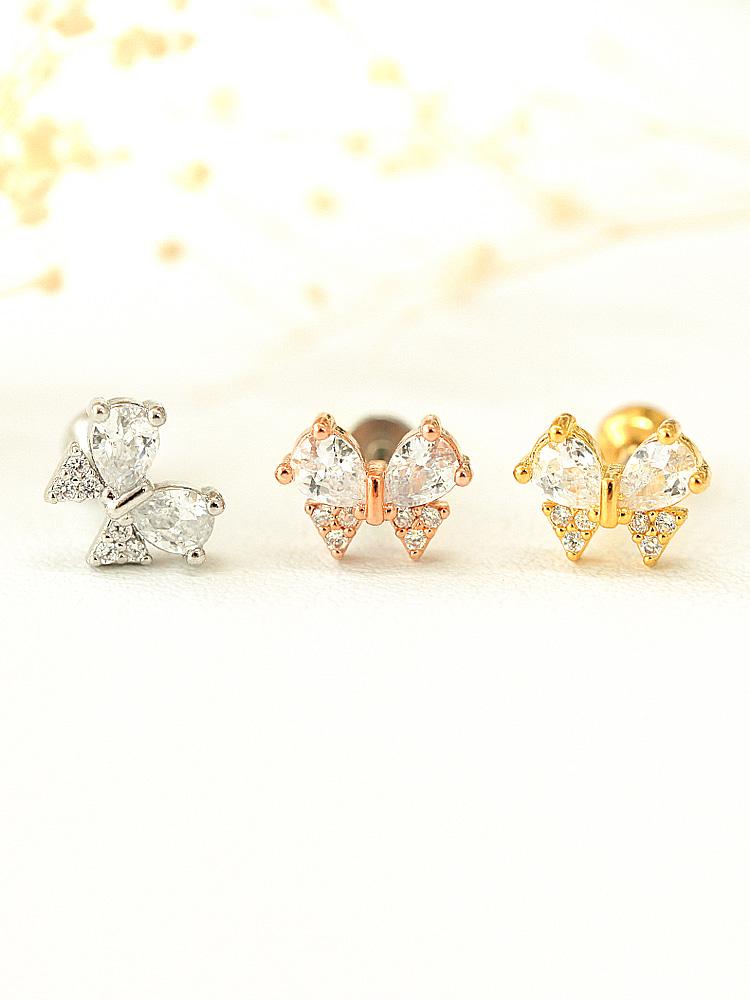 리본 큐빅 써지컬 라블렛 피어싱