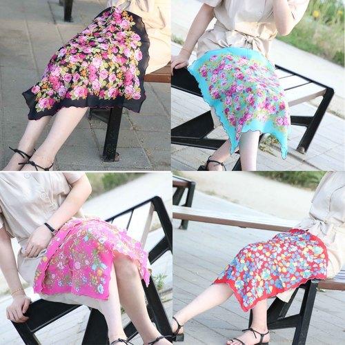 꽃패턴 손수건 스카프 무릎덮개