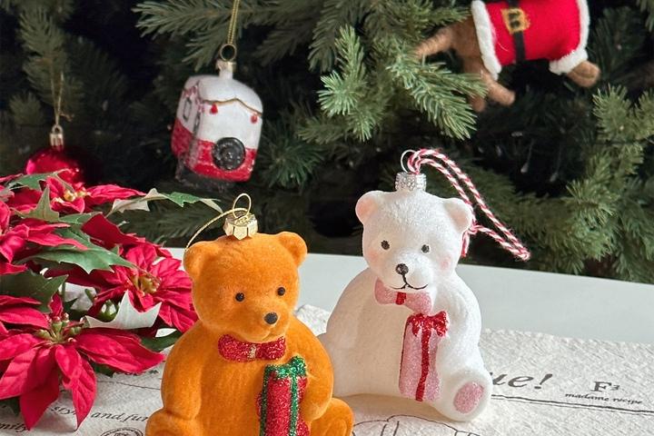 선물 곰돌이 오너먼트 2colors 크리스마스 트리 장식