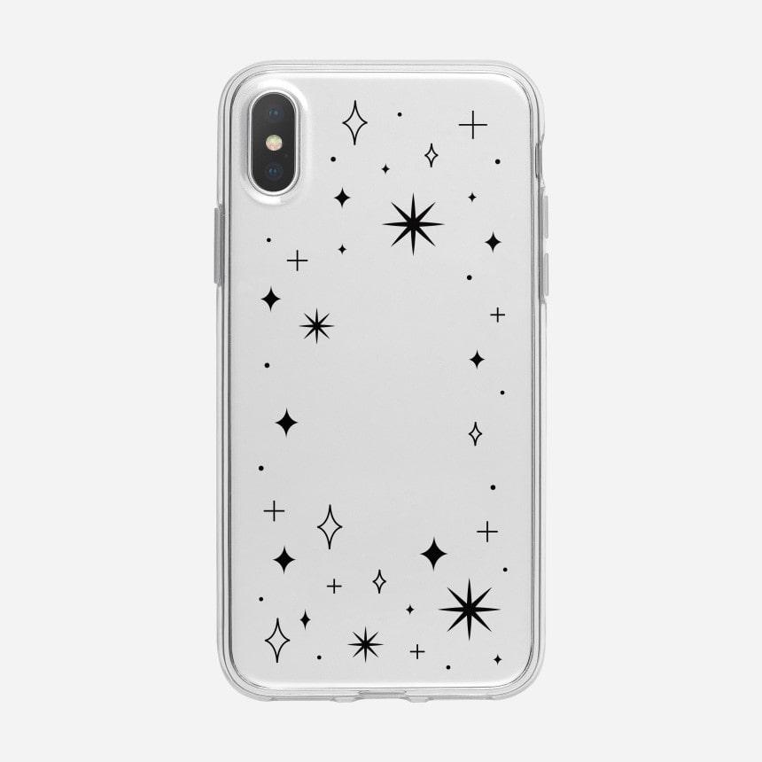 반짝이 테두리 투명 젤하드 폰케이스 검정