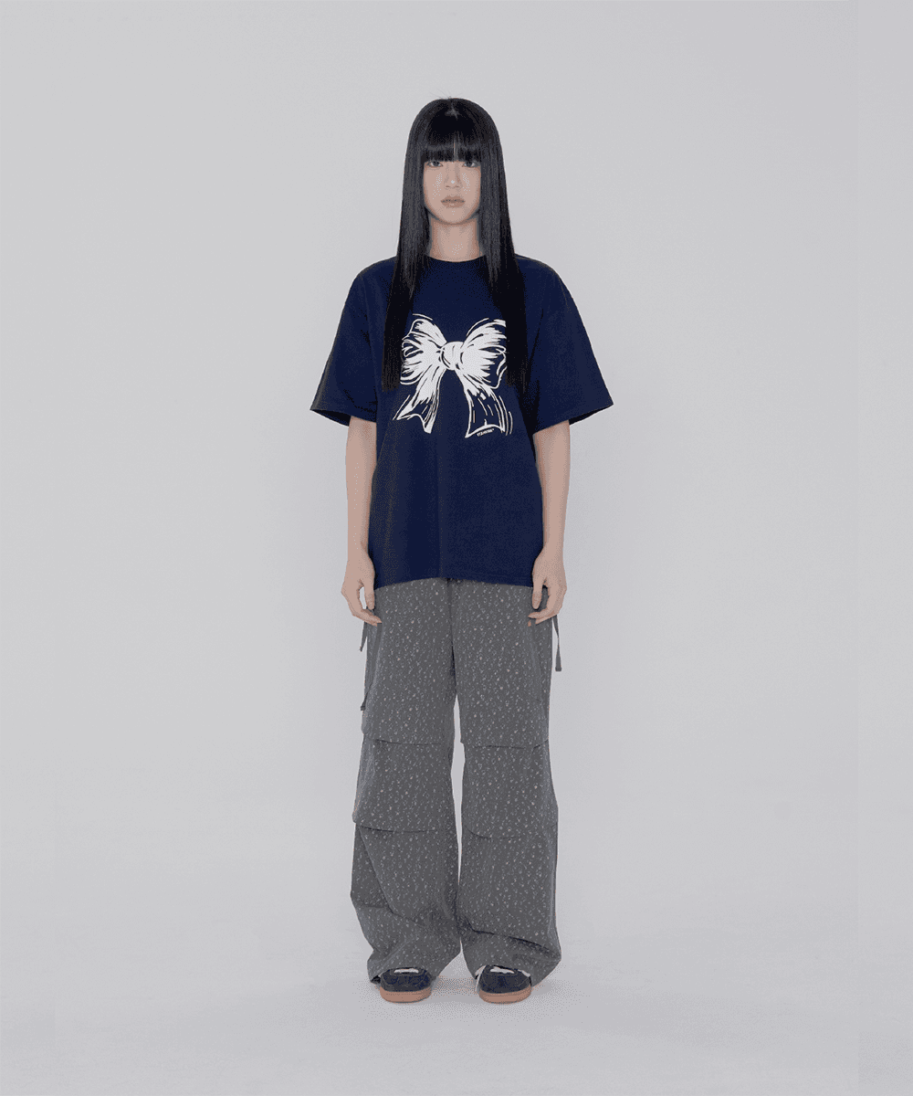 [IBA24WPT20CH] FLOWER GARDEN BANDING PANTS - CHARCOAL