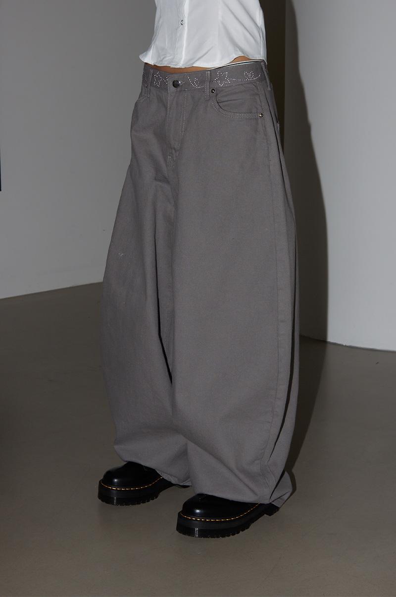 BOHEMIAN STUD MEGA WIDE COTTON PANTS