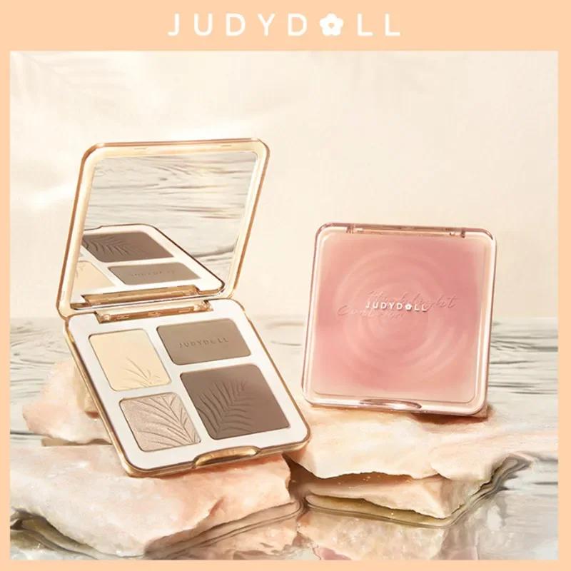 Judydoll 페이셜 하이라이터 메이크업 팔레트, 지속적인 광택, 컨투어 쉬머 매트 파우더, 3D 코 섀도우 화장품
