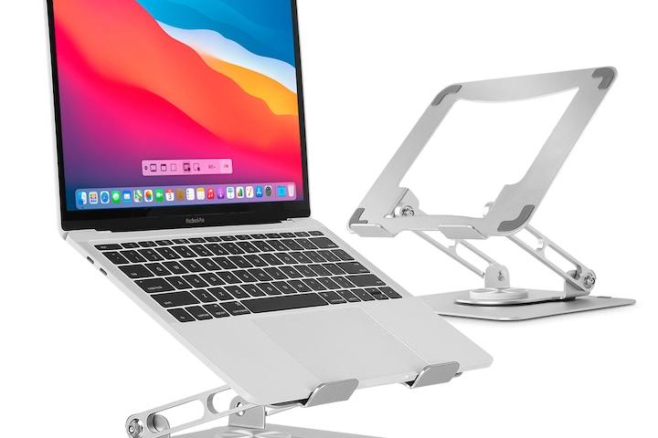 360도 다이얼 2단 접이식 노트북 거치대 높이조절 각도조절 맥북 알루미늄 스탠드 받침대