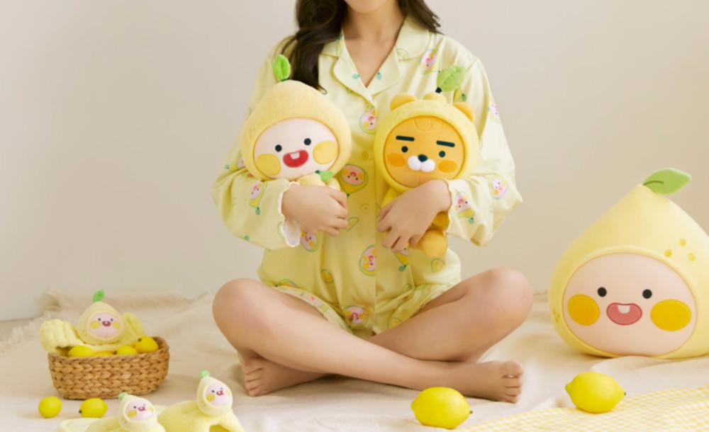 카카오프렌즈 레몬테라스 레몬 파자마 세트 어피치 여성용