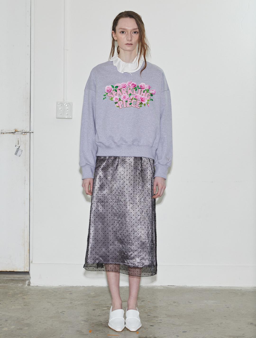 SEE-THROUGH DOT SKIRT BLACK