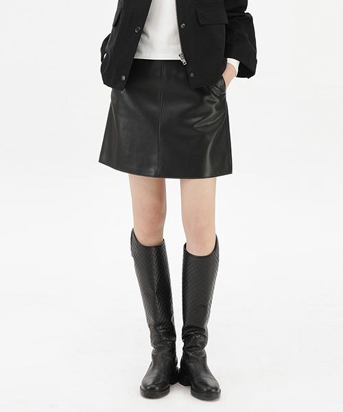 여성) 비건 가죽 미니 스커트_MSE1RS2207