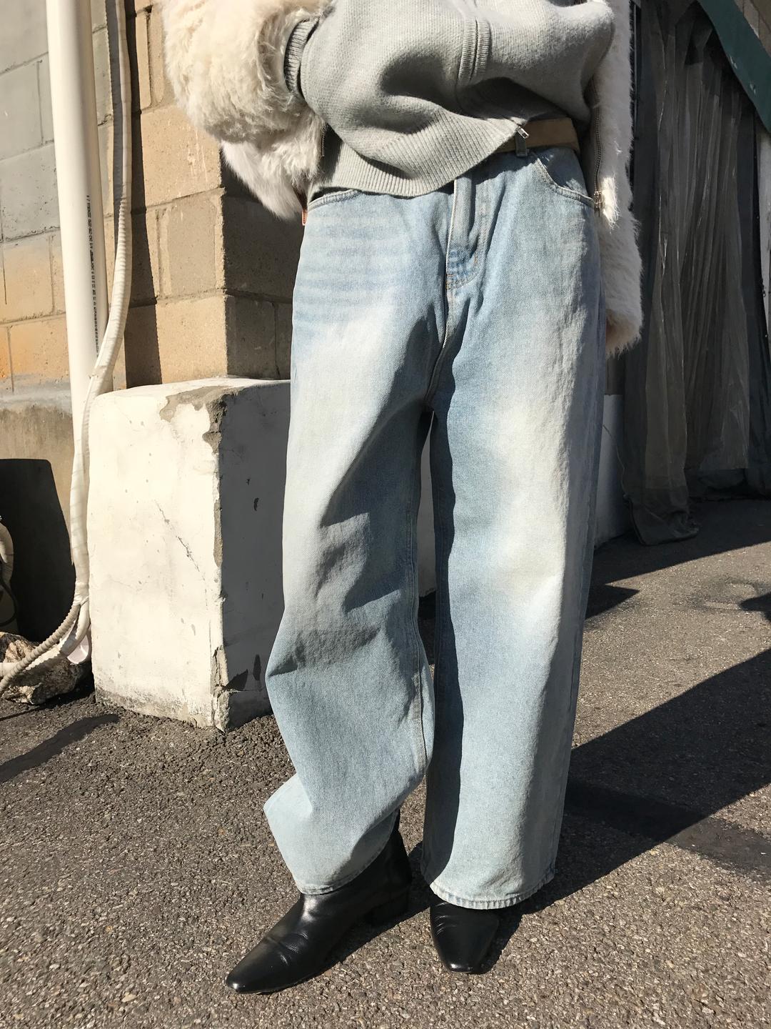 Fluffy napping light denim